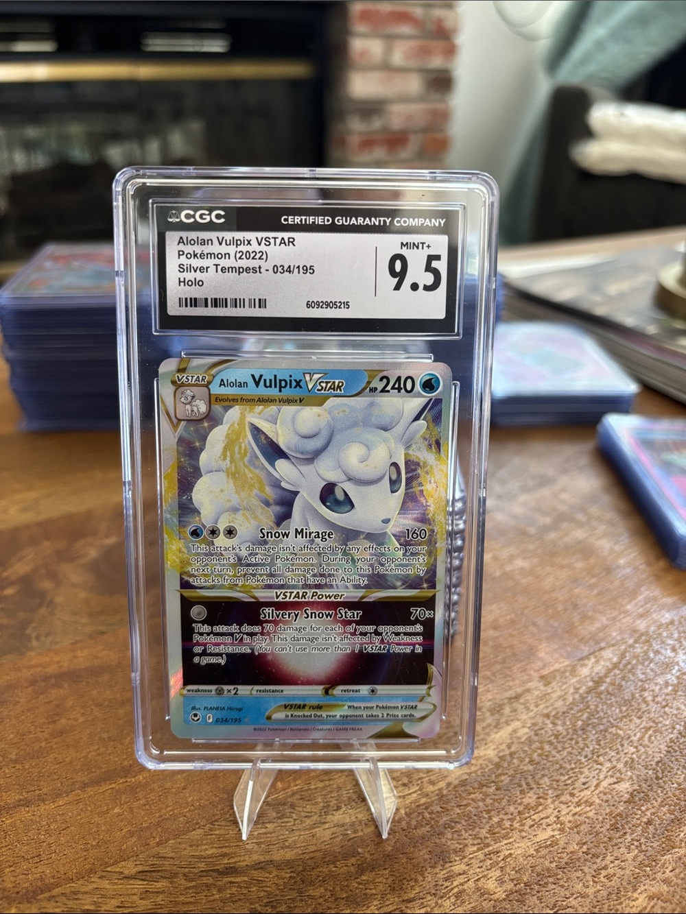 CGC 9.5 Alolan Vulpix VSTAR Holo Pokémon (2022) Silver Tempest 033/195